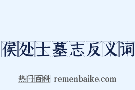 侯处士墓志反义词是什么意思的图片